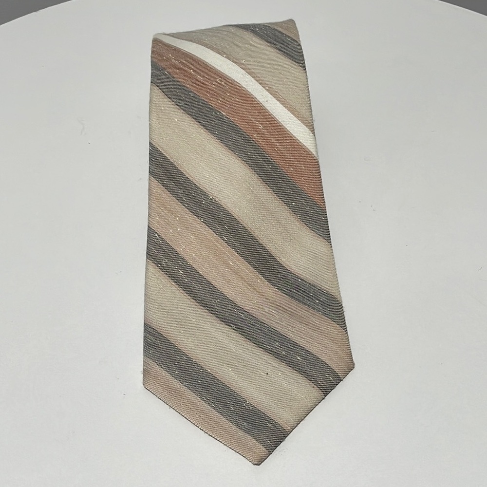 Men’s Neck tie summer neutral striped Ram tiemakers